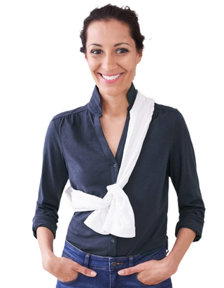 Women's Long Sleeve Annie Jersey Shirt in Solid Navy