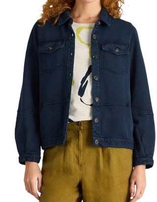 Women's Utility Camille Jersey Jacket in Mid Denim Blue