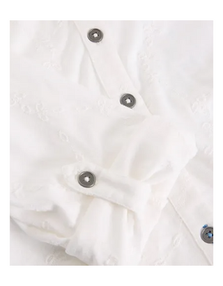 Women's Anne Embroidered Jersey Shirt in Brilliant White