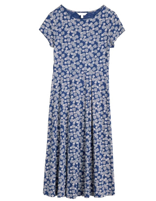 Women's Wild Bouquet Jersey Midi Dress in Navy Floral (IMPERFECT)