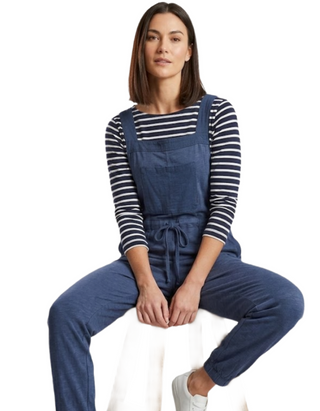 Women's Sleeveless Daphne Jersey Dungarees in Dark Navy