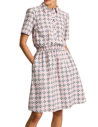 Women's Printed Tennis Dress in Opal Pink & Blue