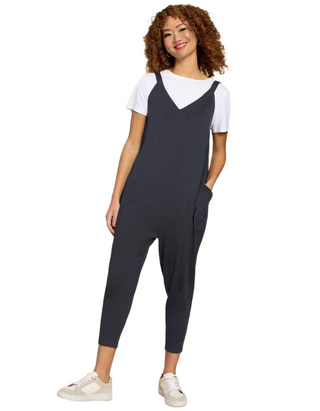Women's Sleeveless Selina Jersey V Neck Jumpsuit in Navy