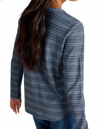 Women's Clara Long Sleeve Stripe T-Shirt in Cobalt Blue