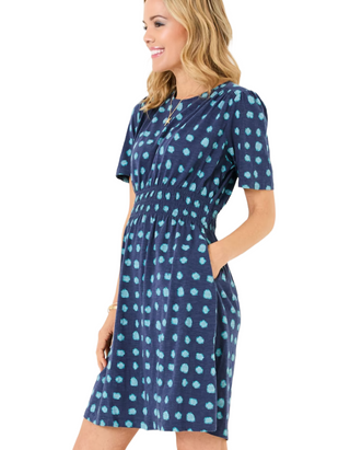 Women's  Liv Indigo Mini Spot Jersey Dress in Blue