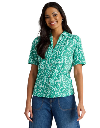 Women's Printed Annie Short Sleeve Jersey Shirt in Green