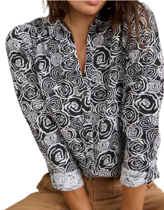 Women's Annie Floral Printed Jersey Shirt in Black