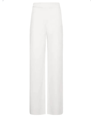 Women's Wide Leg Elasticated Waistband Trousers in White