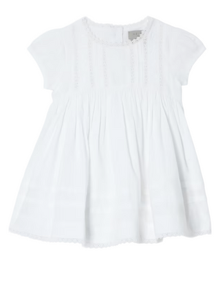 John Lewis Girl's Heirloom Collection Lace Detail Dress in White