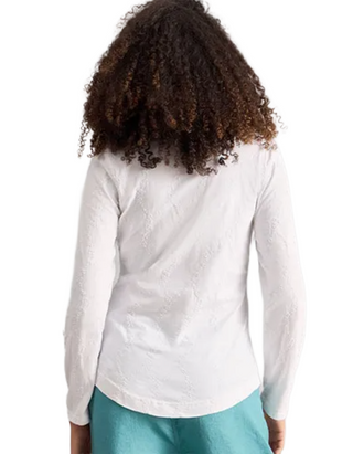 Women's Anne Embroidered Jersey Shirt in Brilliant White