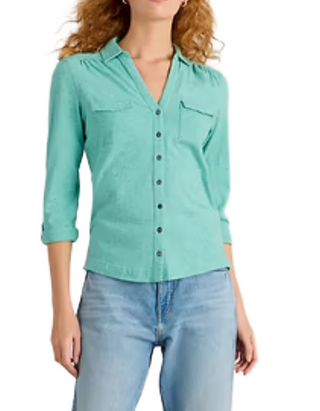 Women's Annie Pocket Jersey Shirt in Bright Blue