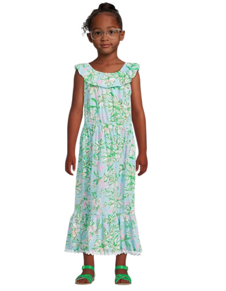 Lilly Pulitzer Girls' Zetta Midi Dress in Blue Multi
