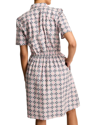 Women's Printed Tennis Dress in Opal Pink & Blue