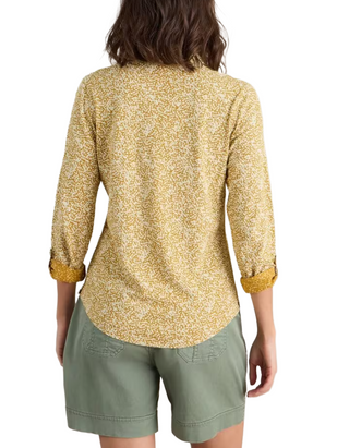 Women's Annie Jersey Spotted Print Shirt in Mustard