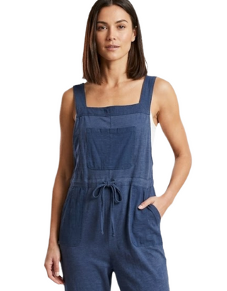 Women's Sleeveless Daphne Jersey Dungarees in Dark Navy