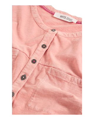 Women's Short Sleeve 100% Cotton Beth Jersey Blouse in Dusty Pink