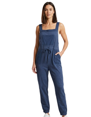 Women's Sleeveless Daphne Jersey Dungarees in Dark Navy