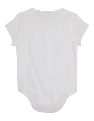 Jojo Manan Baby Cheesecloth Bodysuit in White