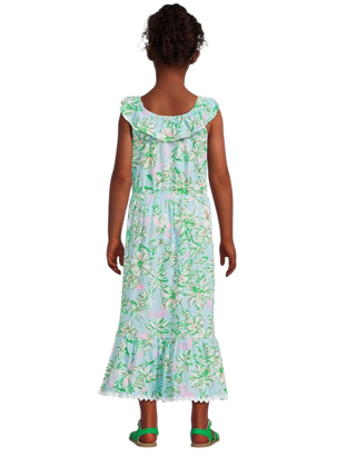 Lilly Pulitzer Girls' Zetta Midi Dress in Blue Multi