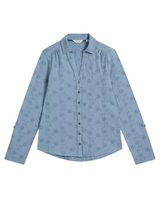 Women's Annie Broderie Jersey 100% Cotton Shirt in Blue (Imperfect)