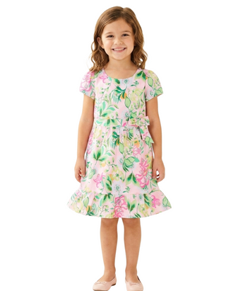 Lilly Pulitzer Girls' Floral Alexandra Dress in Multi Bloom Pink