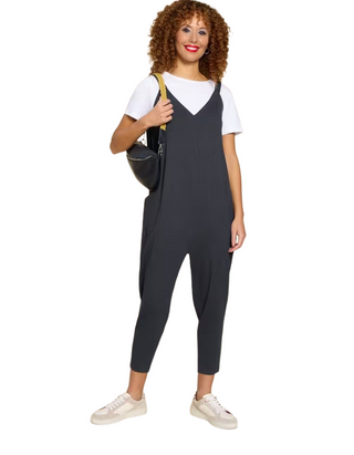 Women's Sleeveless Selina Jersey V Neck Jumpsuit in Navy