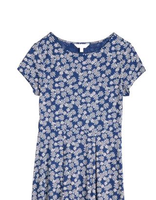 Women's Wild Bouquet Jersey Midi Dress in Navy Floral (IMPERFECT)