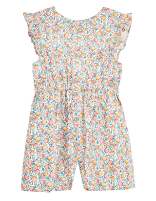 Jojo Maman Bebe Girls' Apple & Peach Floral Playsuit in Pink