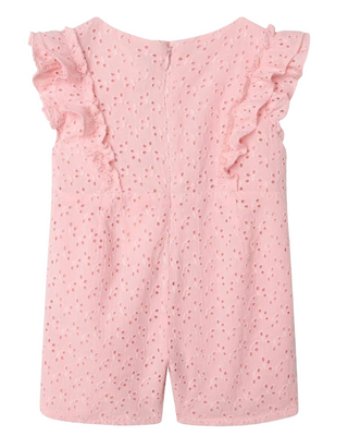 Carrement Beau Girl's Broderie Frilly Babysuit Romper in Pink