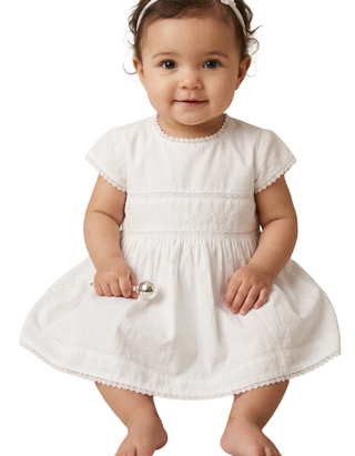 John Lewis Girl's Heirloom Collection Floral Embroidered Dress in White