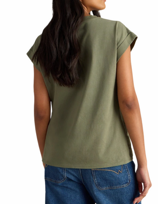 Women's Short Sleeve Betty Broderie T-Shirt in Green