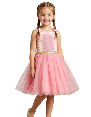 Mini Boden Girls' Jersey Tulle Mix Dress in Baby Pink