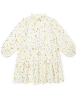 Bonton Girls' Imp Daisy Floral Print Dress in Creme