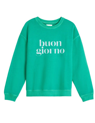 Women's Buon Giorno Sweatshirt in Green (IMPERFECT)