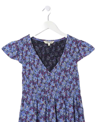 Women's Cap Sleeve Purple Ink Floral Tunic
