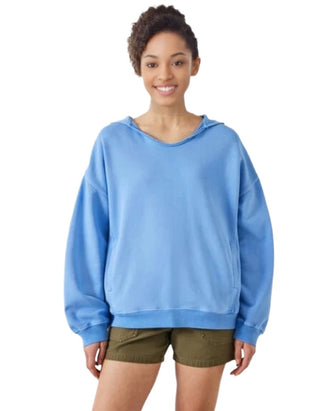 Women's Jude Oversized Open Neck Hoodie in Blue (Imperfect)