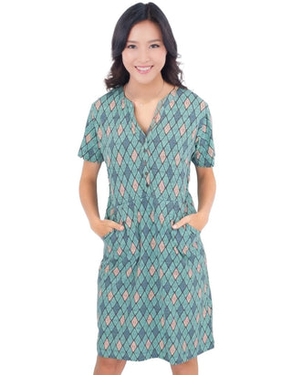 Women's Tammy Cotton Jersey Knee Length Dress in Green