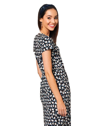 Women's Tallie Midi Jersey Dress in BLACK MULTI