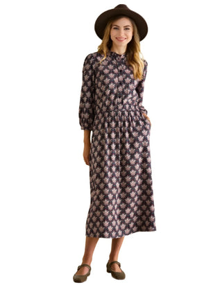 Women's Hazel Jersey Shirt Dress in Navy