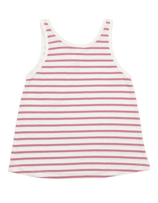 Girl's Sleeveless Stripe Strawberry Vest in Pink