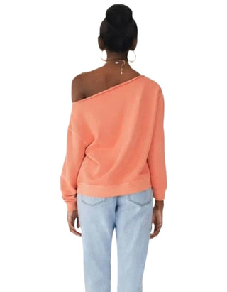 Women's Celine Off Shoulder Sweatshirt in Orange (Imperfect)