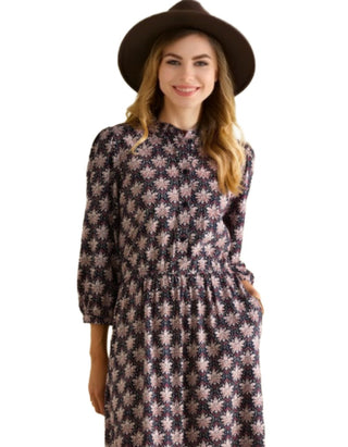 Women's Hazel Jersey Shirt Dress in Navy