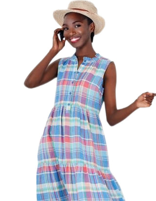 Women's Kaylee Null Pintuck Button Dress in Multicolour (Imperfect)