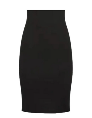 Women's Petite Size Short Sleeve Corset Square Neck Dress in Black