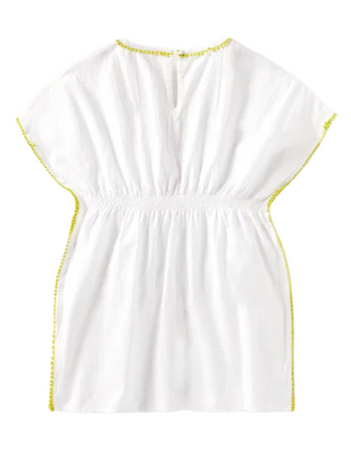 Mini Boden Girls' Fruit Embroidered Kaftan in White