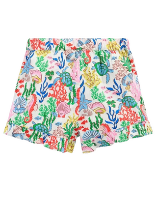 Mini Boden Girls' Juniper Cotton Shorts in Multi Coral Cove