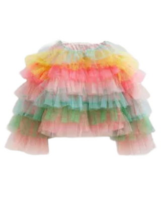 Mini Boden Girls' Tulle Layered Jacket in Rainbow Colour
