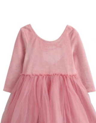 Mini Boden Girls' Velvet Bodice Tulle Party Dress in Almond Pink