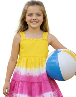 Girl's Sleeveless Sun Dress in Yellow