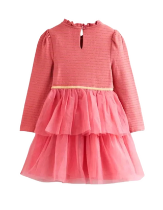 Mini Boden Girls' Sparkly Tulle Mix Dress in Pink